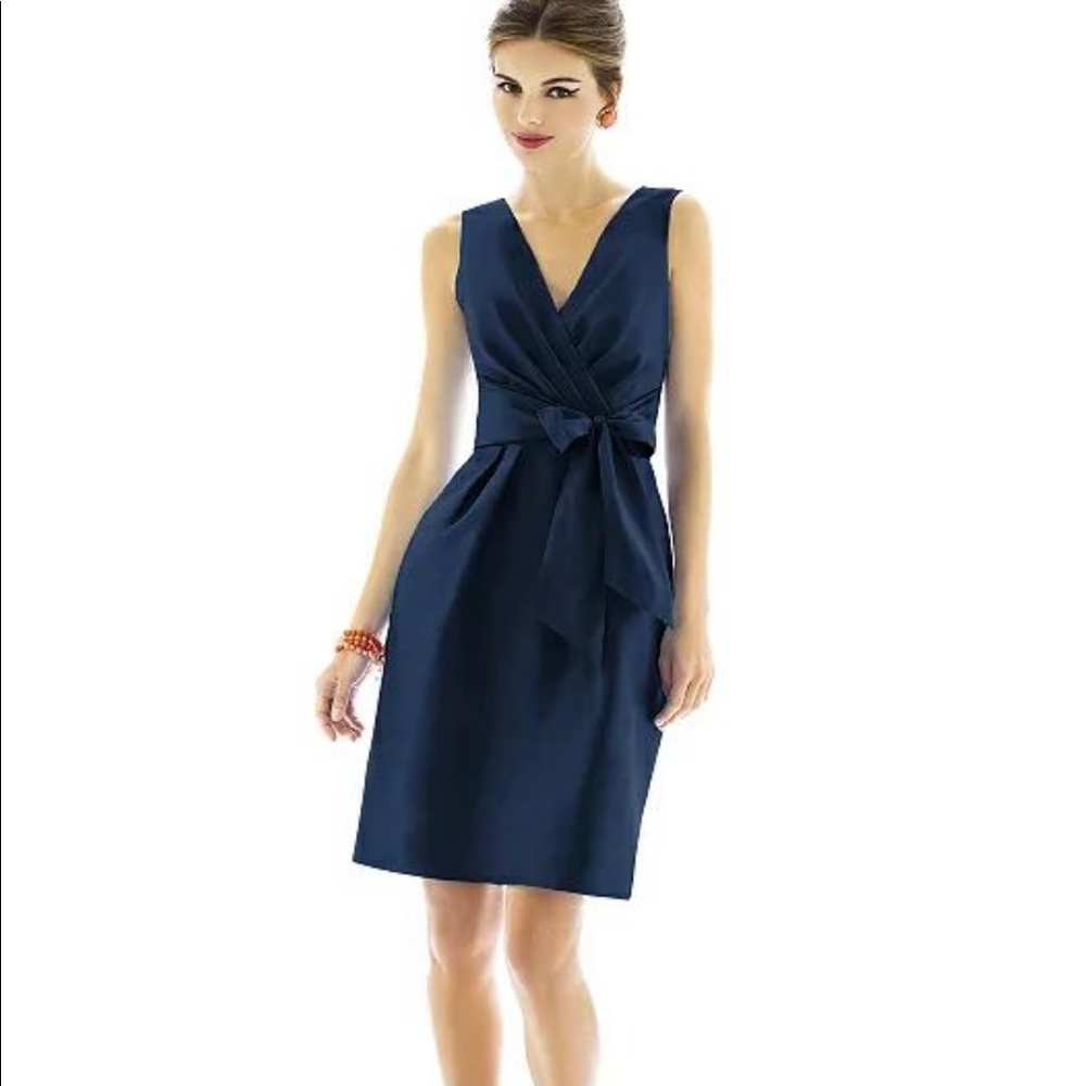 Navy Alfred Sung Bridesmaid Dress